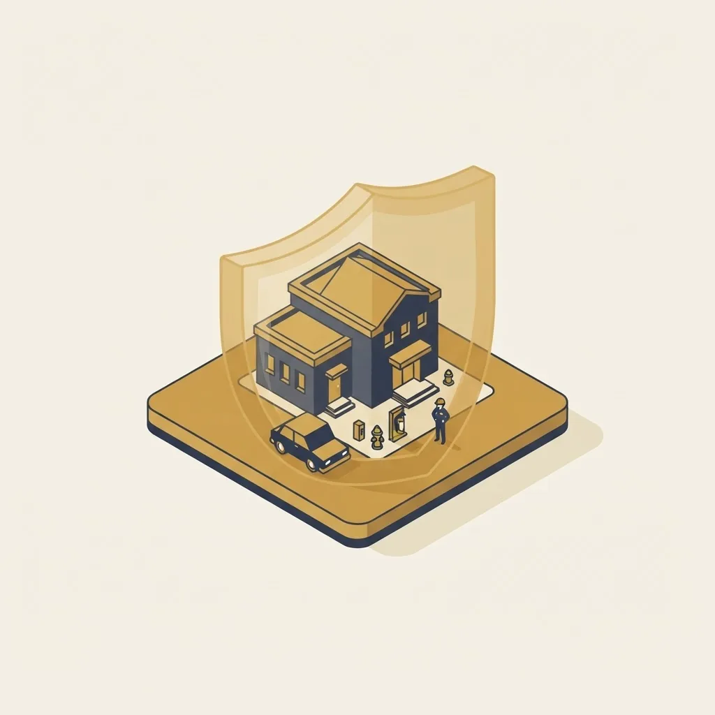 Isometric illustration representing Property & Casualty